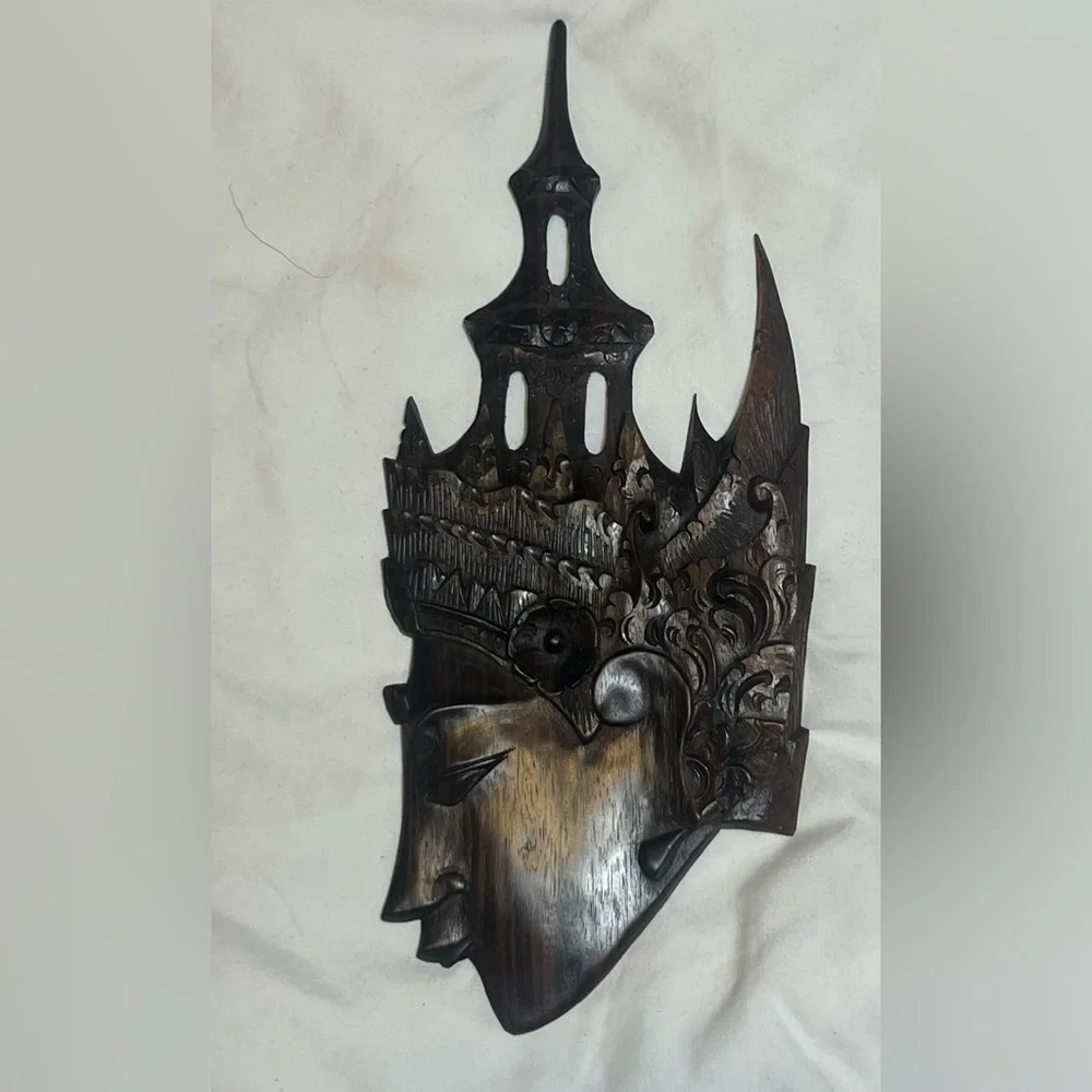Balinese Intricately Carved Wooden Wall Art